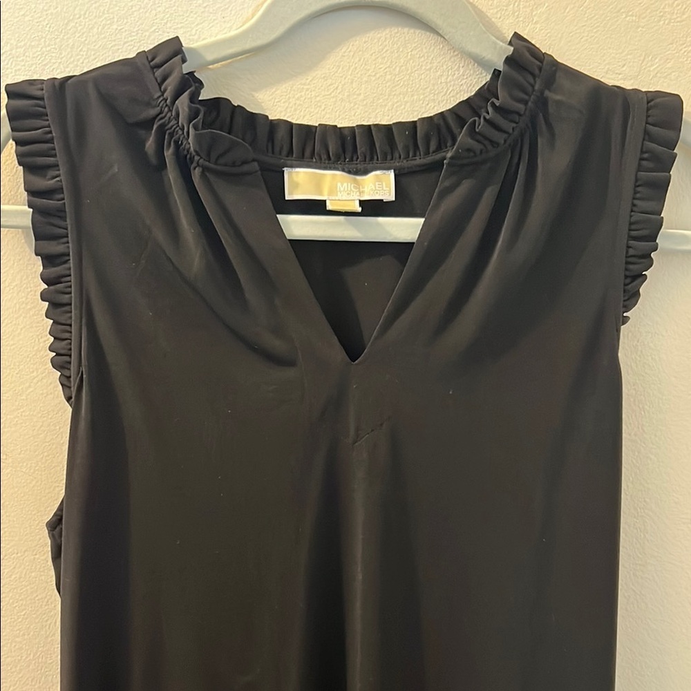 MICHAEL Michael Kors Black Shift Dress with Ruffle Details - Picture 3 of 6
